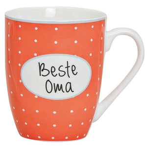 Geschenk für Oma | Becher Beste Oma 12105 mit weißen Punkten