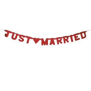 Just married Girlande rot 150cm lang