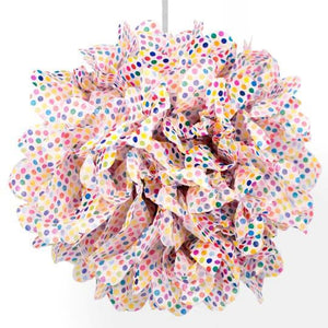 PomPom 30cm Punkte (bunt) einzeln