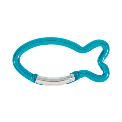 Karabiner Schlüsselanhänger Fisch 6cm - blau