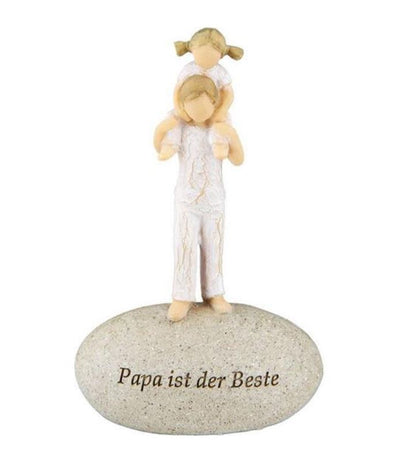 Figur auf Stein "Papa ist der Beste"