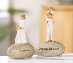 Figur auf Stein "Papa ist der Beste"