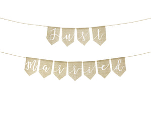 Wimpelkette Just Married Vintage