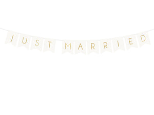 Banner Schriftzug "Just Married" golden