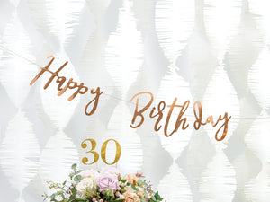 Girlande/ Banner "Happy Birthday" roségold