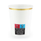 Papp-Becher weiss mit goldenem Rand 6 Stk.