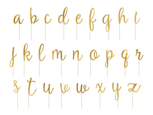 Cake Topper Buchstaben Tortendeko gold 53 tlg.