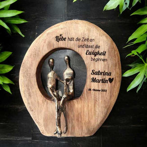 Persönliches Hochzeitsgeschenk Deko Skulptur mit Gravur