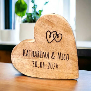 Holzherz zum Hinstellen 15x15x2 cm personalisiertes Geschenk