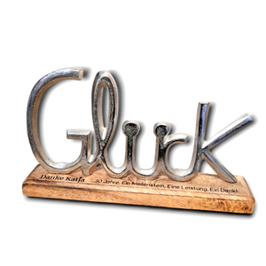 Deko Schriftzug "Glück" 25cm personalisiertes Geschenk