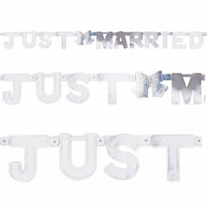 Girlande just married silber