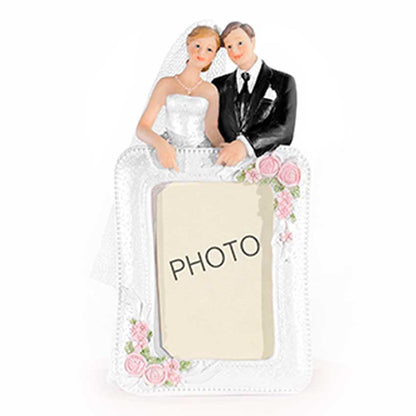 Tortenfigur "Hochzeitspaar" mit Fotorahmen 14cm