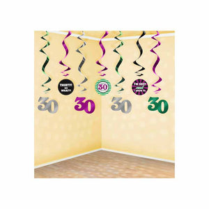 Swirl Set Geburtstag Zahl 30