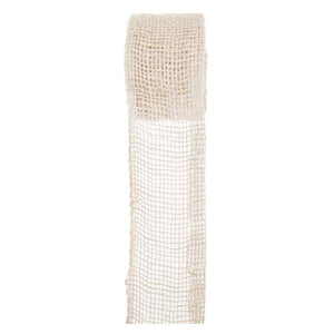 Jute Band 70mm breit Rolle von 5m creme