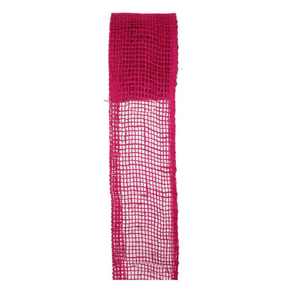 Jute Band 70mm breit Rolle von 5m fuchsia