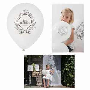 Just Married Luftballons 23 cm 8er