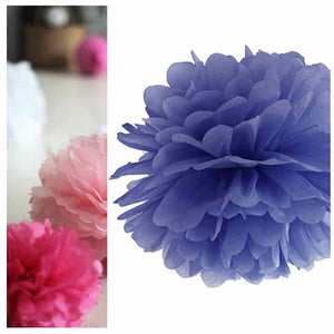 Pompom aus Seidenpapier ca. 35 cm marineblau