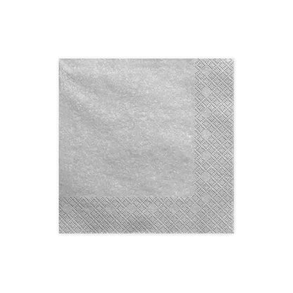 Servietten 33x33 cm 3-lagig silber metallic