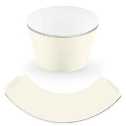 Cupcake & Muffin Papierförmchen hellbeige mit silberrand 6er