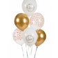 Luftballons Vintage love & Blumen in weiß, gold, rosa 6Stk