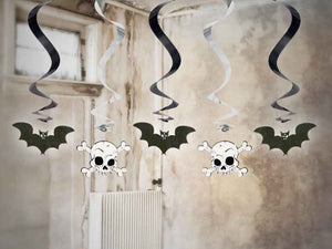 Halloween Swirls "Fledermaus und Totenkopf" 5er-Set 60cm