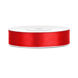 Satinband 12 mm x 25 m rot