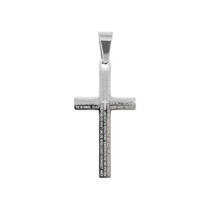 Anhänger Kreuz Vater Unser silber mit Lederband Christen Kette