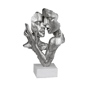 Skulptur silber Liebespaar 32cm