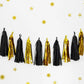 Quasten-Girlande DIY mit 12 Quasten gold-schwarz