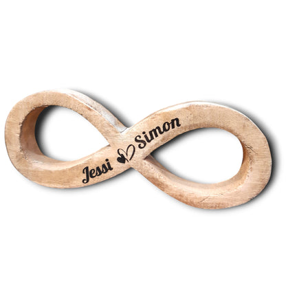 Unendlichkeitszeichen aus Holz personalisiertes Geschenk