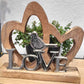 Herzen mit Vogel "Love" 26cm personalisiert