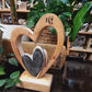 Deko Herzen aus Holz und Metall 13x17cm personalisiertes Geschenk