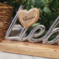 Teelichthalter Schriftzug Liebe aus Metall und Holz 31cm | kleines Geschenk Liebe